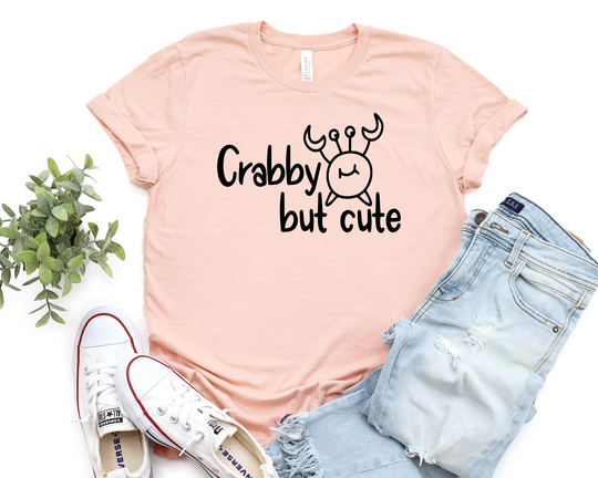 Crabby But Cute Shirt, Crab T-Shirt, Gift, Beach Family Tshirt, Seafood Shirts, Gifts For Food Lover, Animal Lover Gift