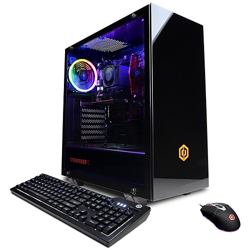 CyberPowerPC Gamer Master GMA600V2 Gaming Desktop Computer, AMD Ryzen 3 3300X 3.8GHz, 8GB RAM, 240GB SSD & 1TB HDD