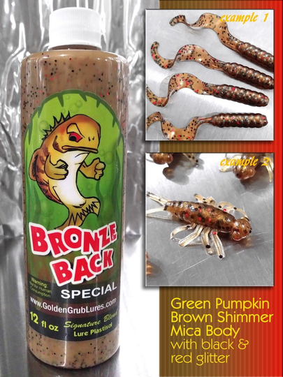 Bronzeback Special Signature Blend 12 Fl Oz Bottle Plastisol Fishing Lure Making Soft Plastic