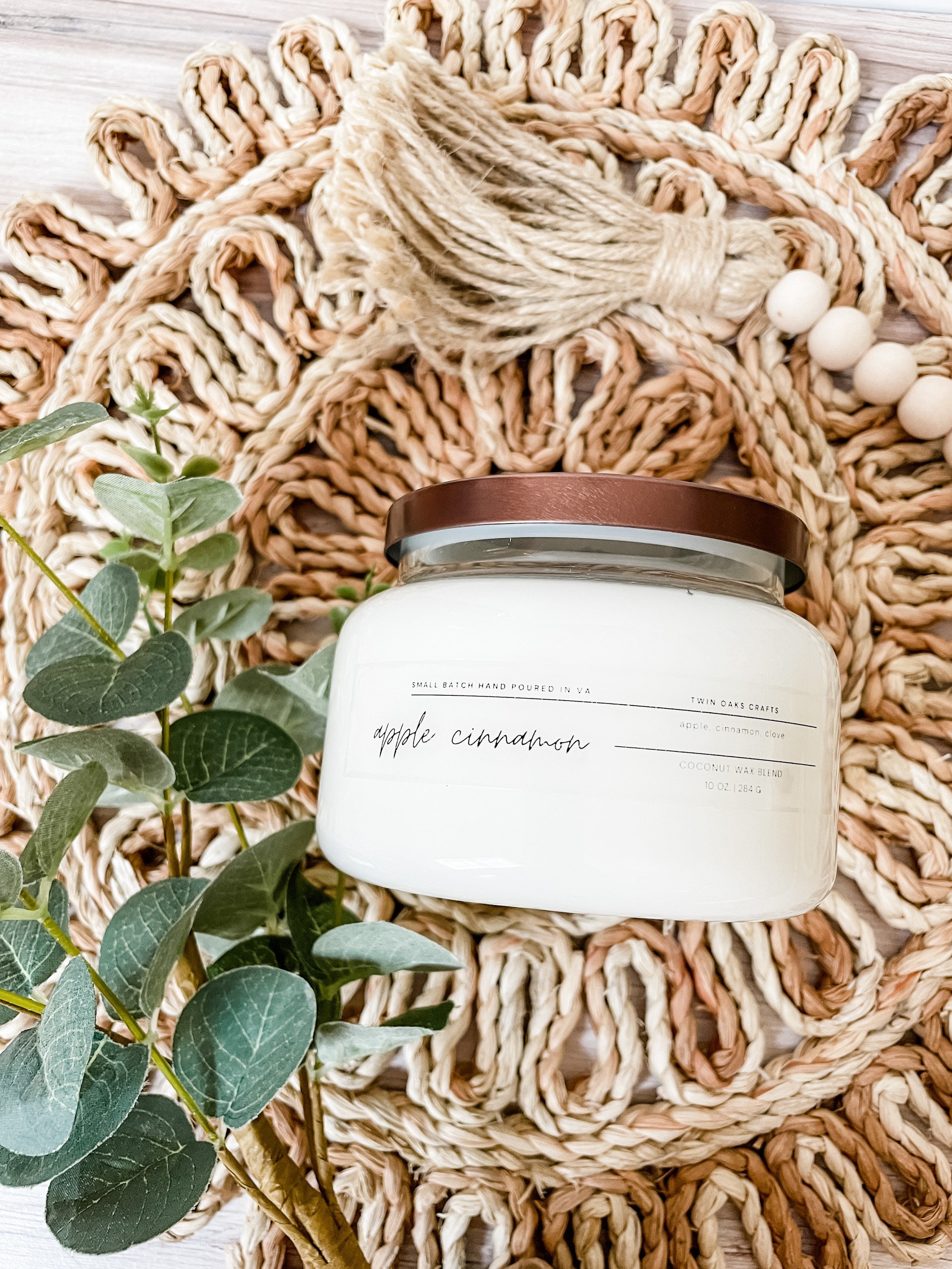 10 Oz Hand Poured Coconut Blend Wax Candle - Apothecary Style Gift Handmade