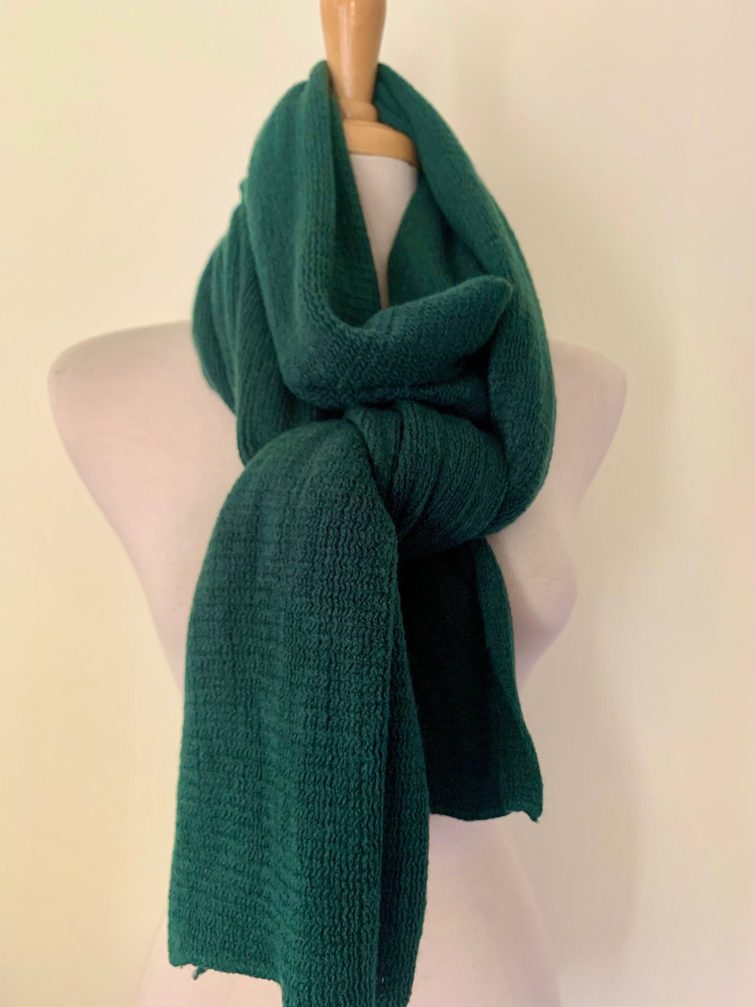 Cozy Cashmere Blend Knit Scarf, Long Unisex Scarves, Solid Women's Scarves Wraps Shawls