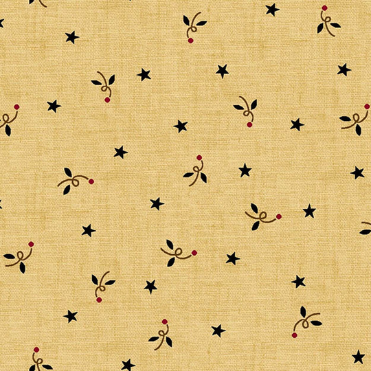 Blender Fabric, Traditional Butter Churn Basics, 6286-33, Henry Glass, Stars On Beige, Quilting Cotton, Fabric By The Yard