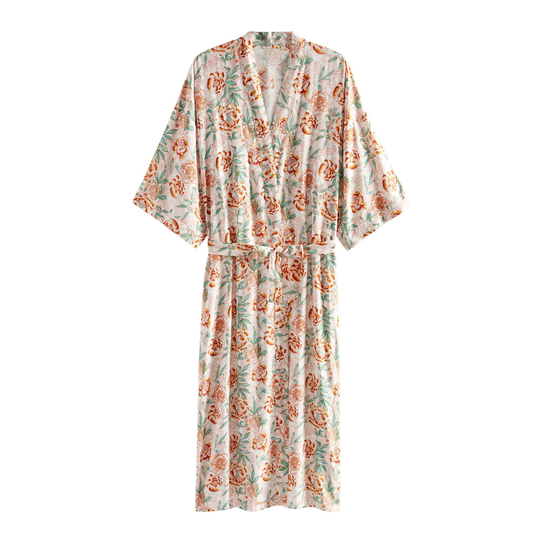 Blush, Rust and Sage Floral Lucy Robe: Multi - Rayon by World Market