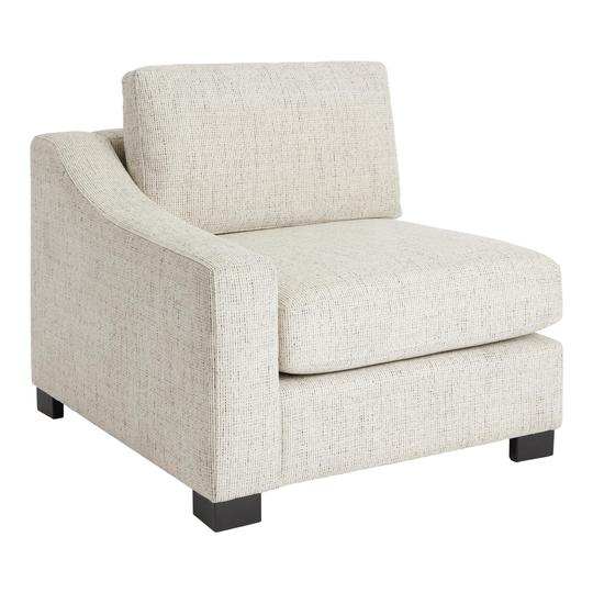 Cream Slope Arm Hayes Modular Sectional Left End Chair: White - Polyester by World Market