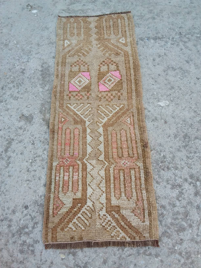 Small Rug/Oushak Rug Small Oushak Turkish Bohemian Vintage Bathroom 1.2x3.1