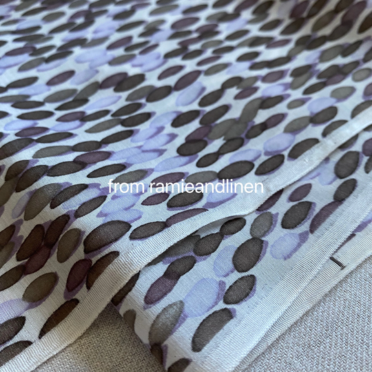 Silk Fabric, Cobblestones Pattern Print Imported Cotton Blend Half Yard By 55" Wide