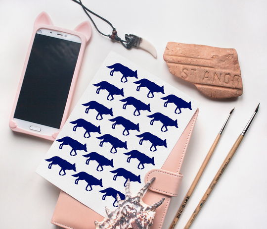 20 Coyote Sticker Set, Envelope Seals, Planner Stickers, Labels, Party Tags, Decor