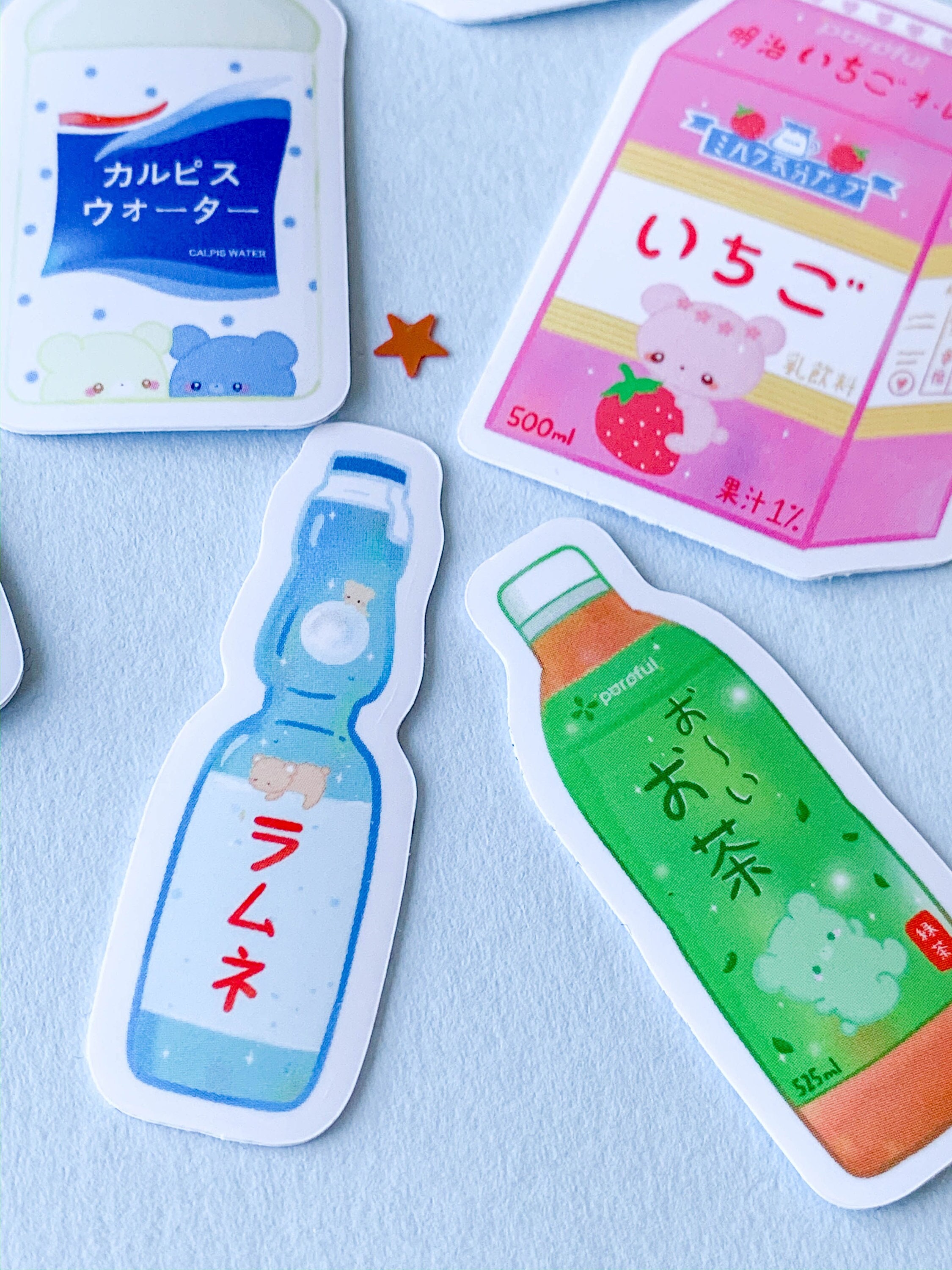 Ramune Japanese Drink Sticker/Kawaii Bear & Stickers Cute Food Asian Drinks