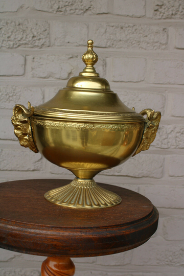 Vintage Copper Vase Ram Heads