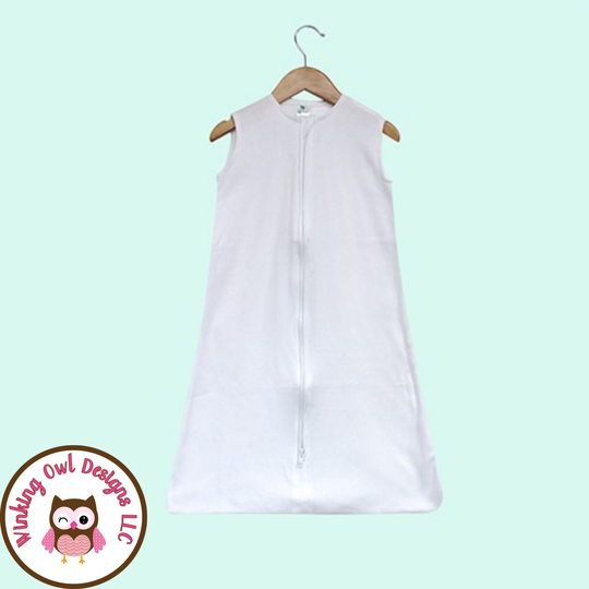 Sublimation Blanks - Poly/Cotton Blend 65/35% Infant Baby Wearable Sleep Sack with Chin Guard White