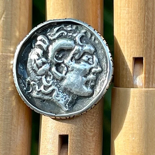 Epic Alexander The Great Sterling Silver Hand-Built Ring
