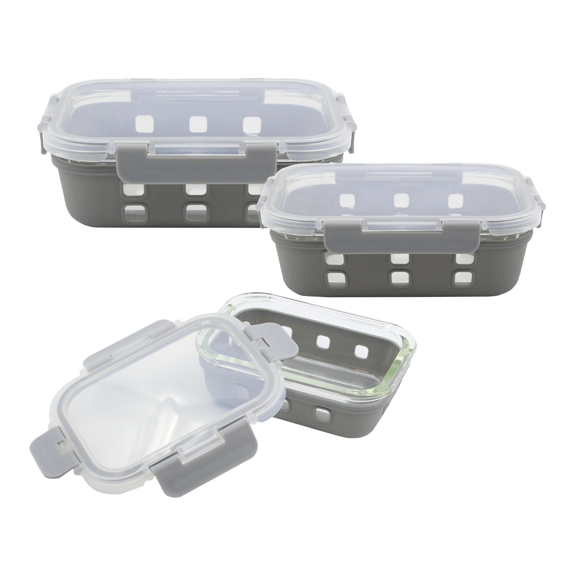 Gray Silicone and Glass Storage Container with Lid by World Market