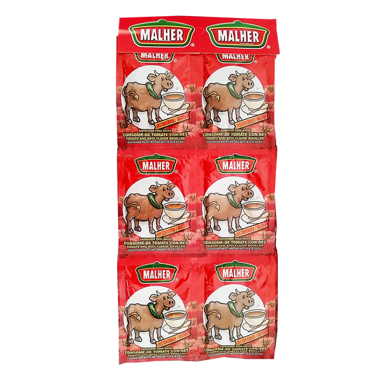 Malher Tomato Beef Bouillon 0.35 oz - Consome de Tomate Res - Pack of 1