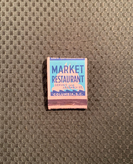 Vintage Matchbook, Market Restaurant, Seafood, Columboa, South Carolina, Front Strike, Missing 5 Match Sticks, Free Ship Usa