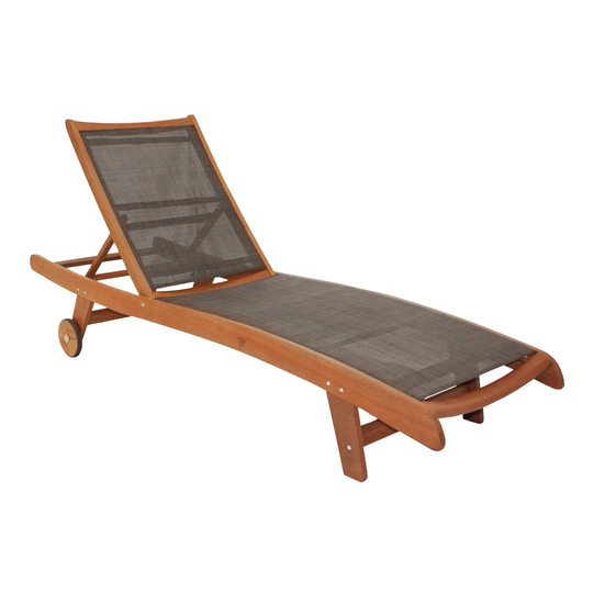 Dark Brown Eucalyptus Lanai Outdoor Patio Chaise Lounge Set Of 2: Gray - Fabric by World Market