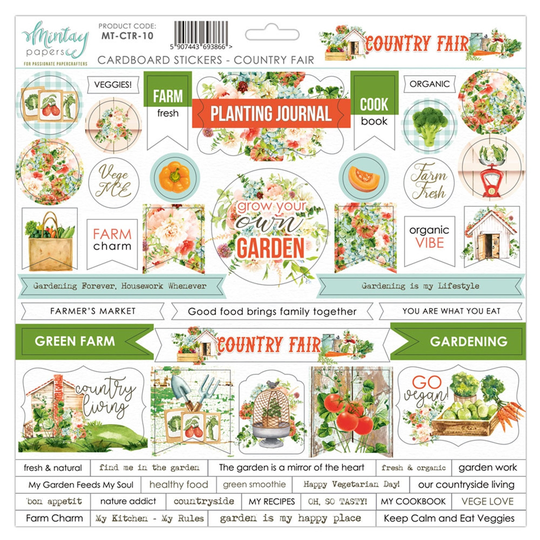 Cardboard Stickers Mintay Country Fair 12 X In