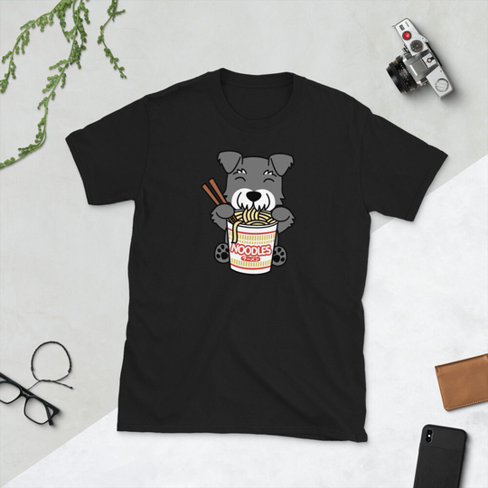 Instant Ramen Schnauzer T-Shirt, Miniature Dog Shirt, Funny Gift