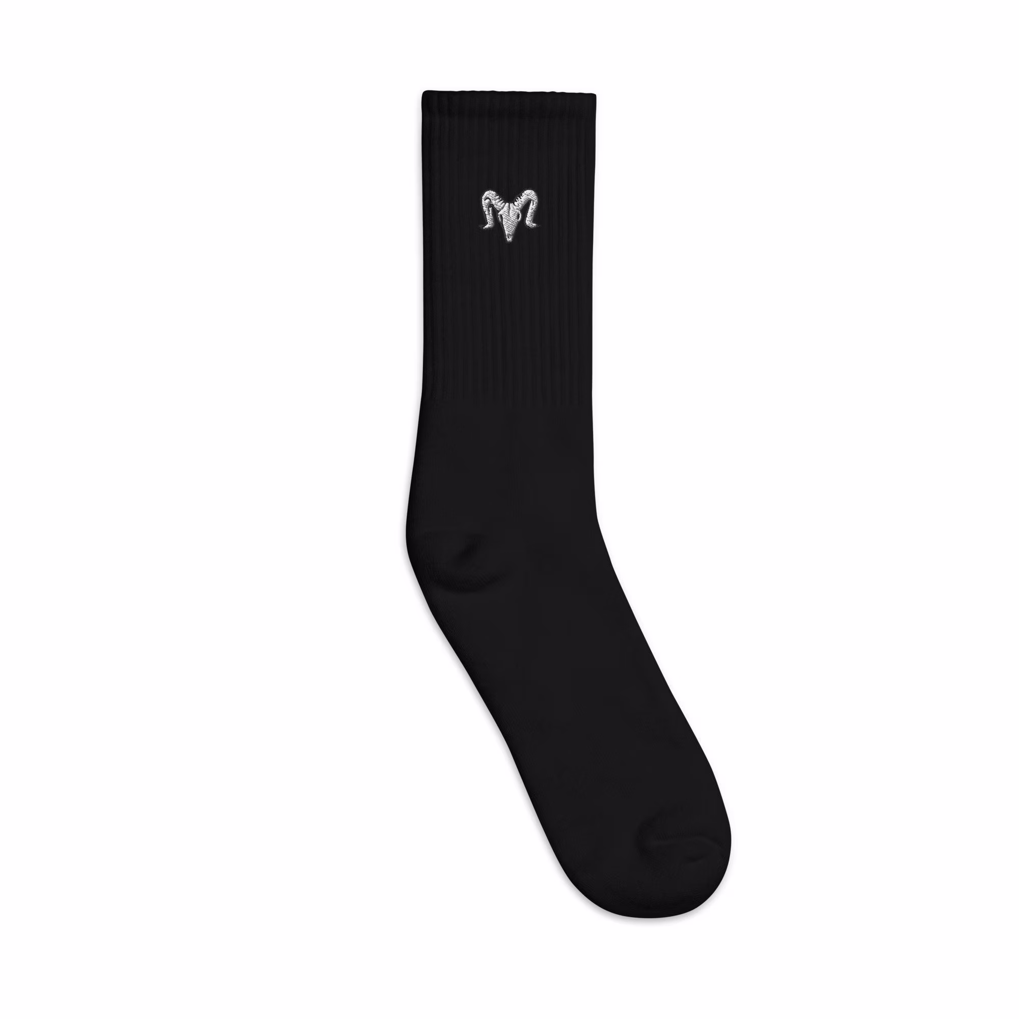 Ram Skull Embroidered Socks, Premium Long Socks Gift - Multiple Colors