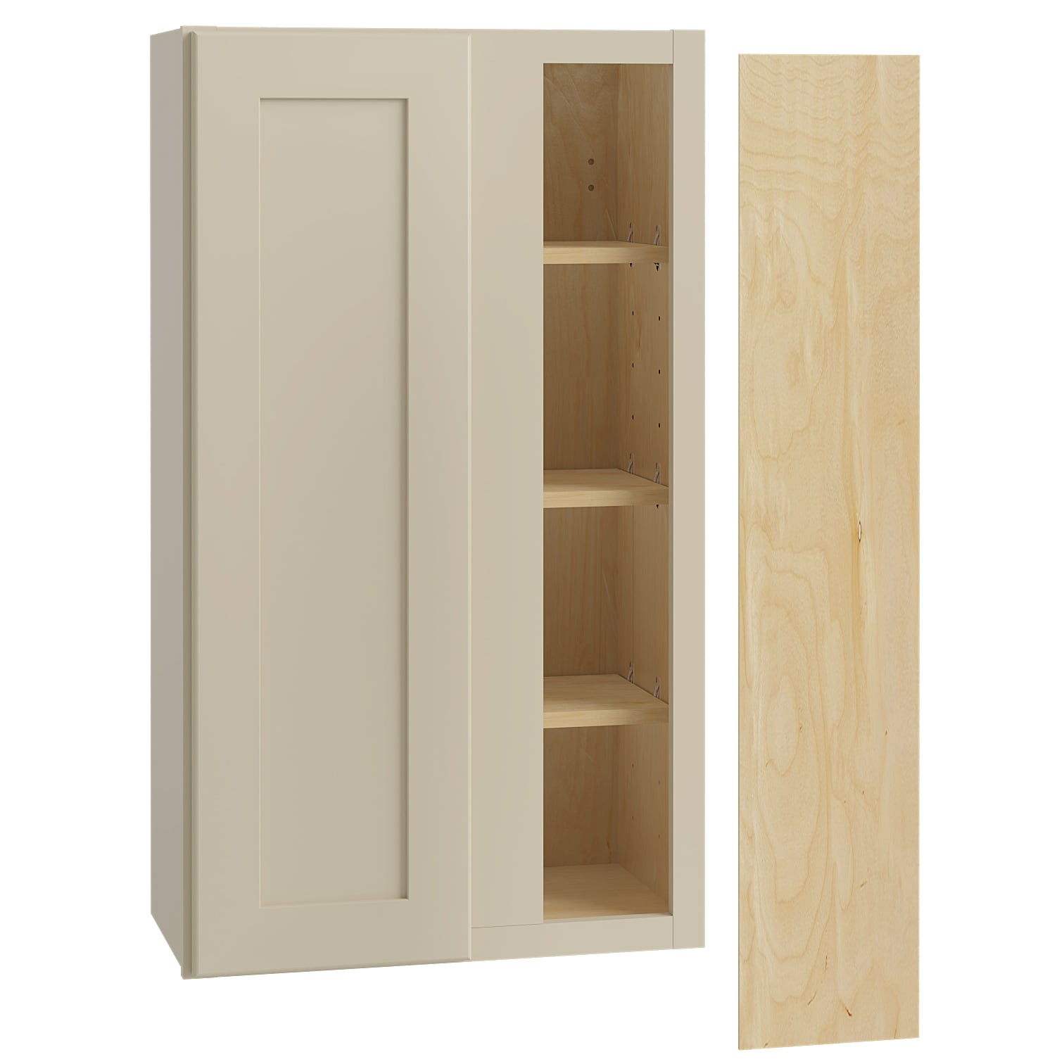 Luxxe Cabinetry 24-in W x 42-in H x 12-in D Norfolk Blended Cream Painted Blind Corner Wall Fully Assembled Semi-custom Cabinet in Off-White