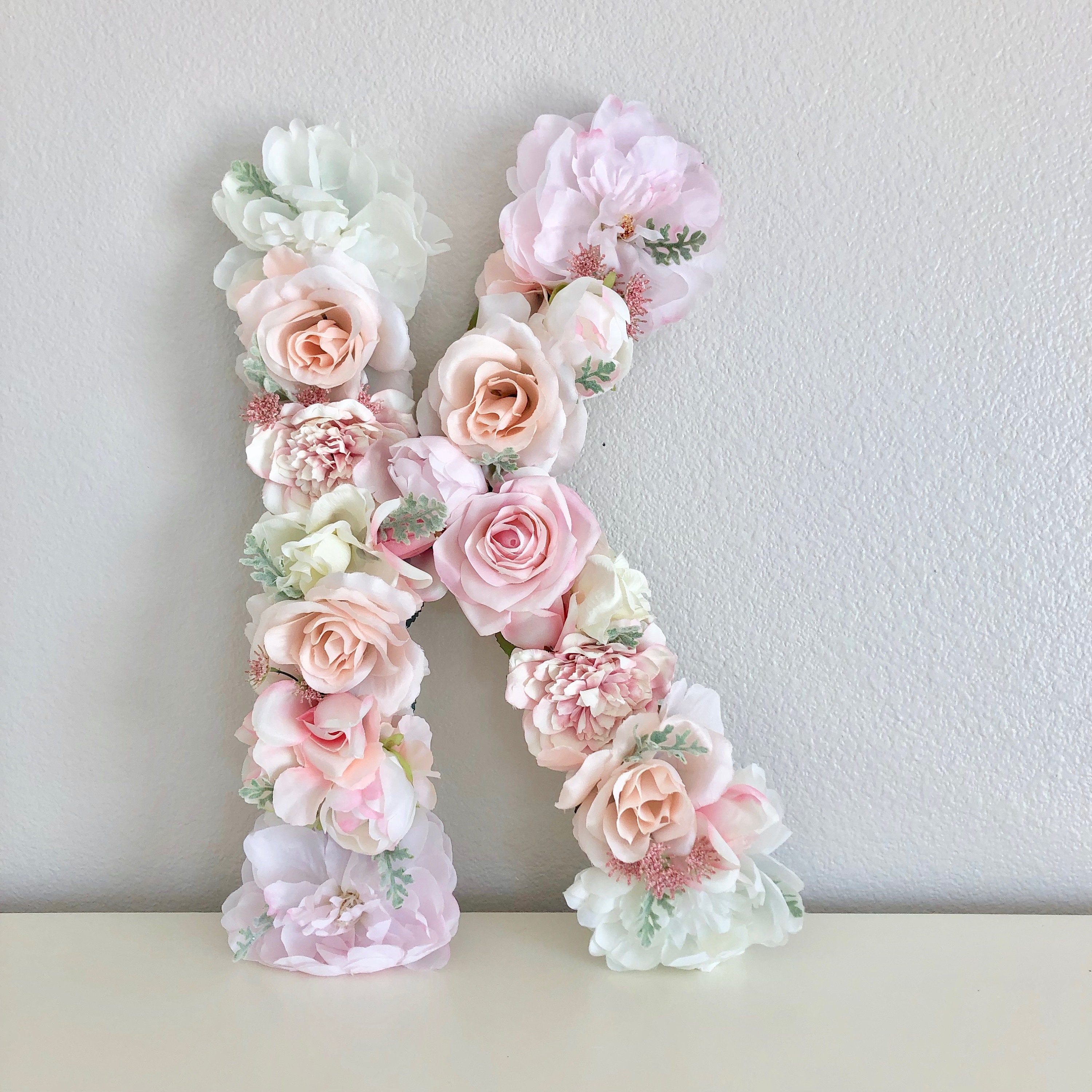 Nursery Letter, Floral Flower Baby Initial, Shower Gift, Pink Decor, Decor