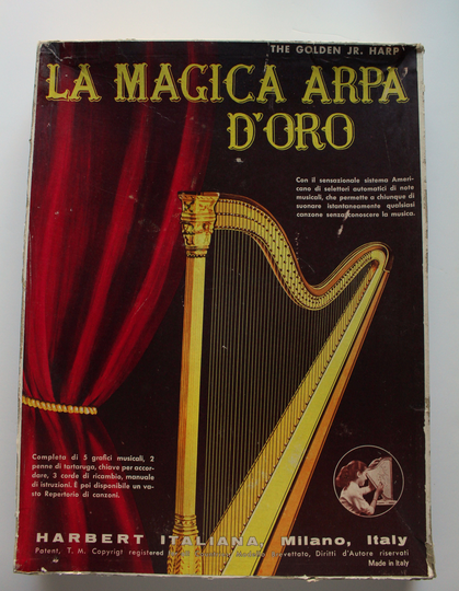 Vintage La Magica Arpa D'oro The Golden Jr. Harp 1950S