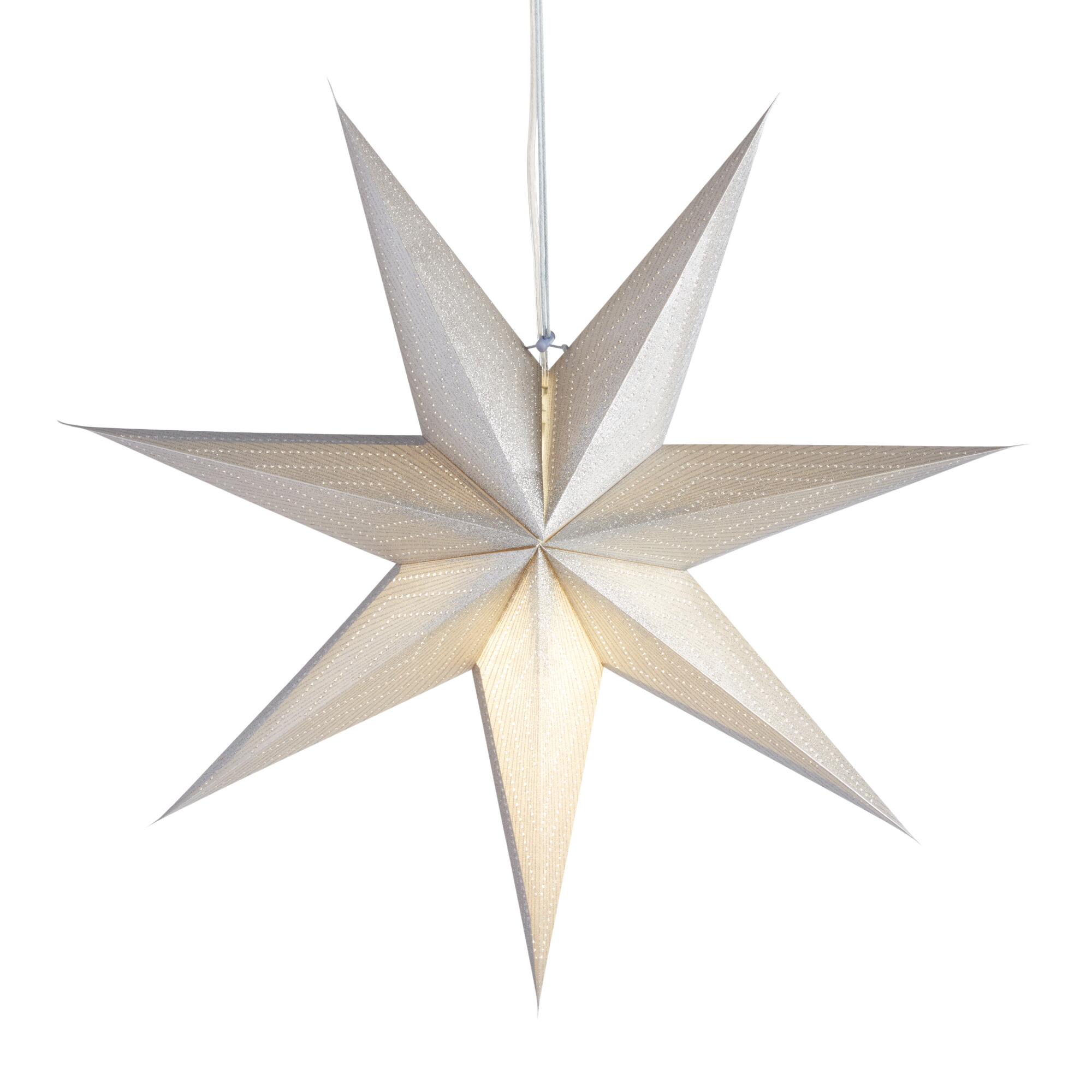 Silver Glitter Paper Star Pendant Lamp by World Market