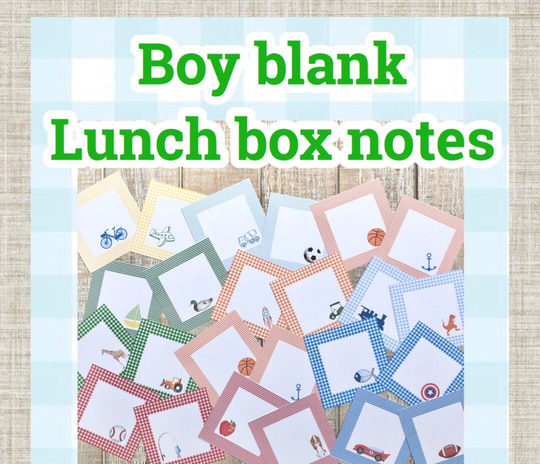 Boy Theme Lunch Box Notes