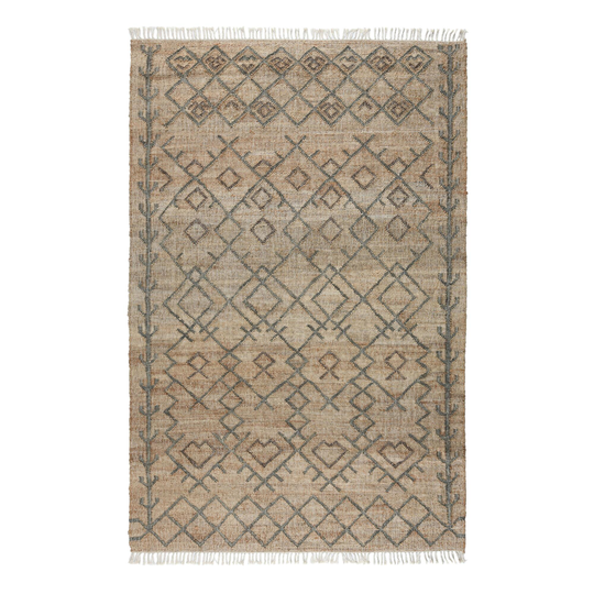 Natural And Sage Geometric Jute Accona Area Rug by World Market
