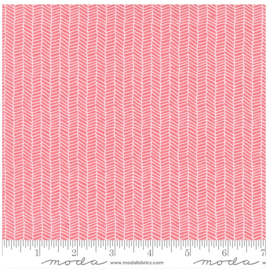 Love Note Herringbone Blender Stripe Tea Rose 1/2 Yard Cut | Lella Boutique Moda 5154 15
