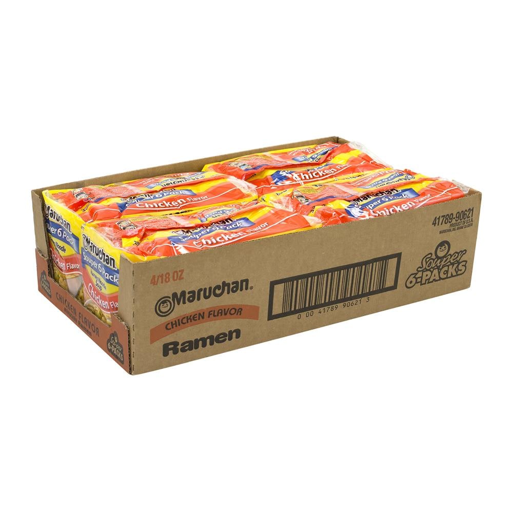 Nongshim Maruchan Ramen Noodle Soup Chicken Flavor Souper 6 Pack, 4 (24 Packs) | 307-00038