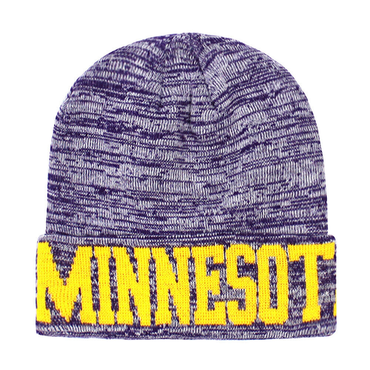 Minnesota Blended Purple/Gold/White Knit Beanie. Adult One Size Will Easily Stretch To Fit Most All Great Quality