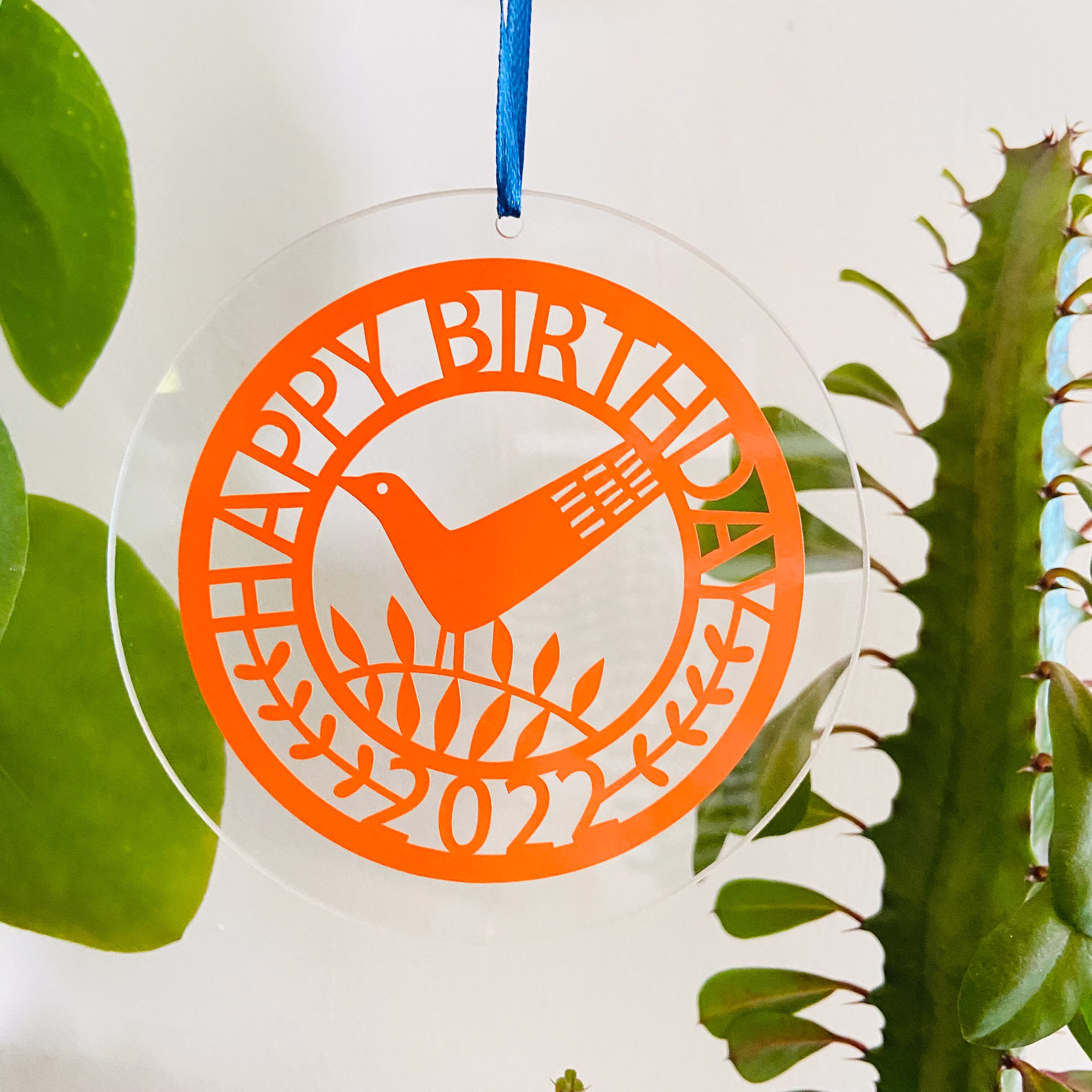 Birthday Gift For Friend, Happy Birthday, Glass Sun Catcher, Wall Decor, Window Hanging