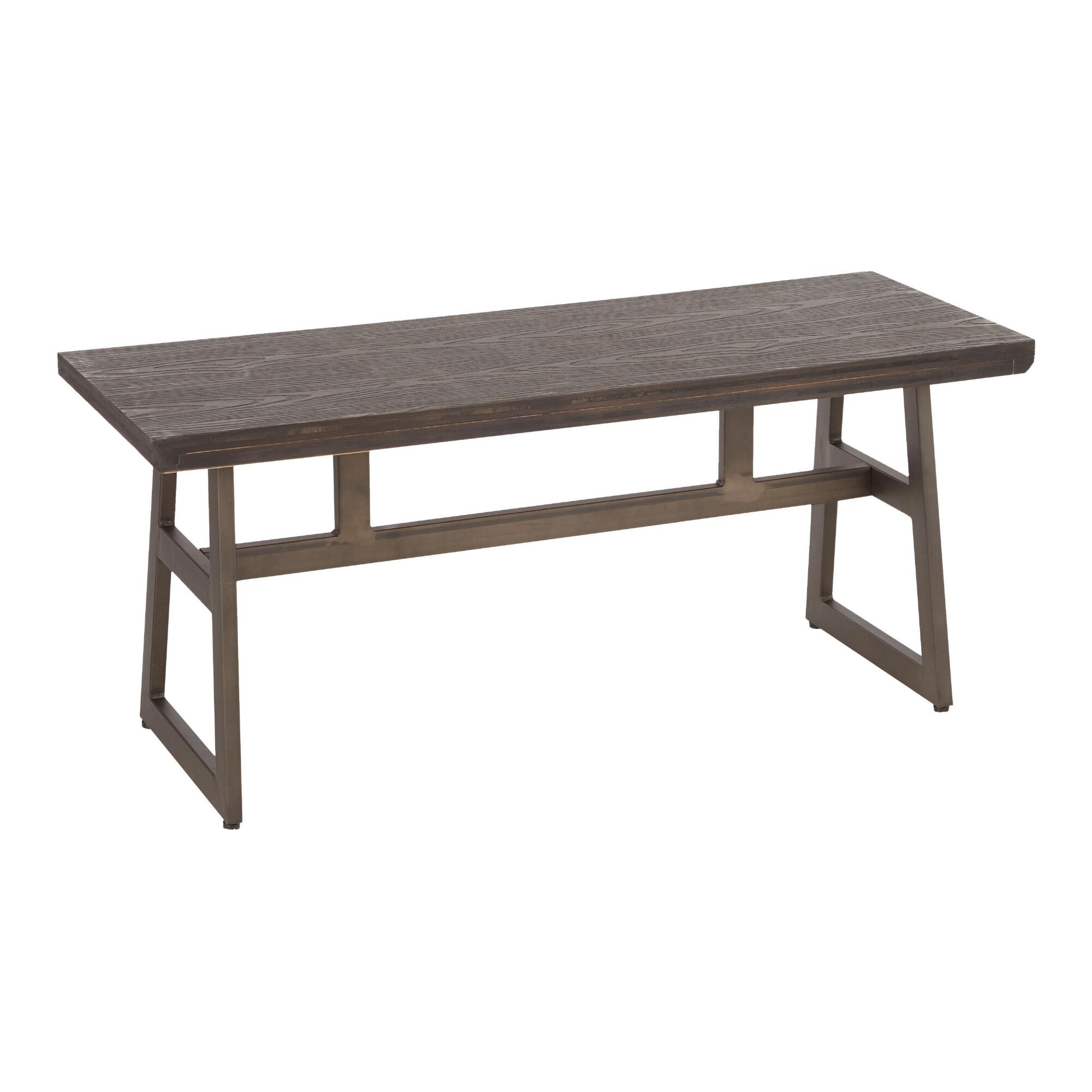 Wood and Metal Industrial Tristan Dining Bench: Brown by World Market