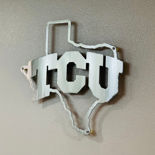 Texas Christian University Outline Map Horned Frog Wall Sign Metal Art Poster Dad Husband Boyfriend Gift Garage Game Fathers Day Christmas