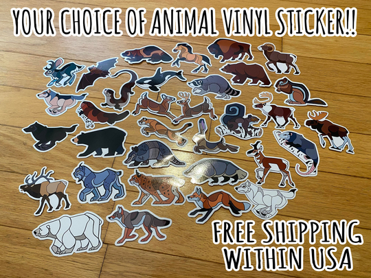 Animal Vinyl Sticker | Wolf Moose Wildlife Free Shipping