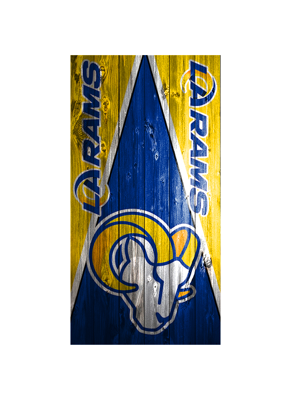 CUSTOM VINYL Cornhole Board DECAL/ LA Rams Triangle Wood