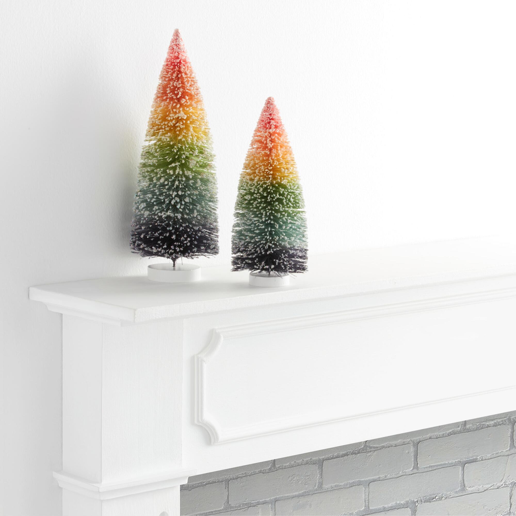 Rainbow Ombre Bottlebrush Tree Decor: Multi - Natural Fiber by World Market