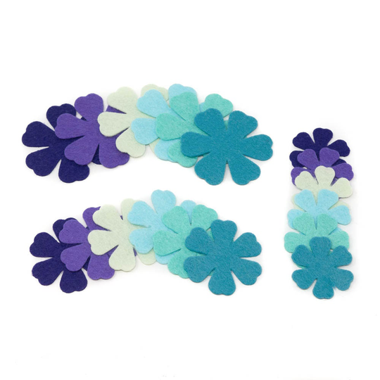 18 Chloe Wool Blend Felt Die Cut Applique Flowers - Song Bird Colors