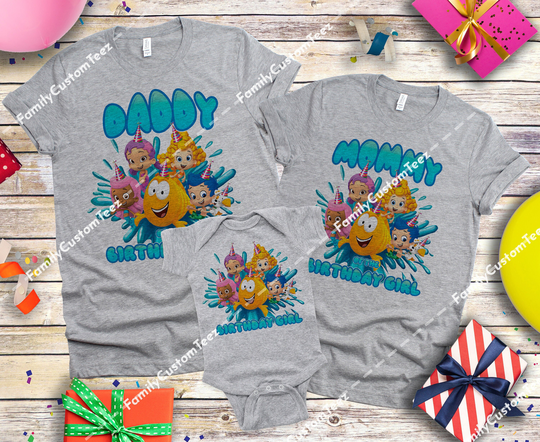 Bubble Guppies Birthday Girl Shirts, Custom Bday Shirt, Matching Family Birthday, Shirt