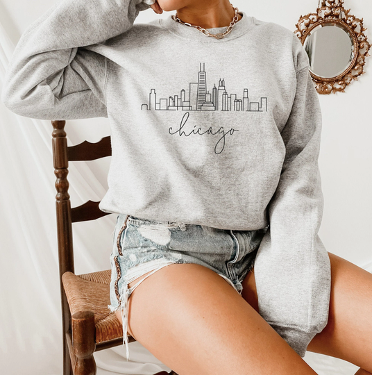 Chicago Sweatshirt, Skyline Shirt, Illinois State Sweatshirt