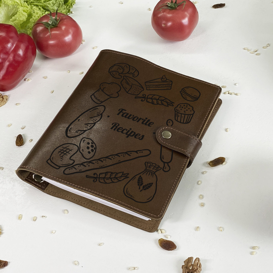 Personalized Recipe Book, Family Recipes, Custom Cook Gift For Birthday, Gift Chef, Genuine Leather Book