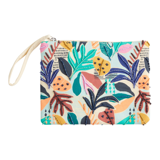 Multicolor Beaded Tropicalia Zip Pouch by World Market