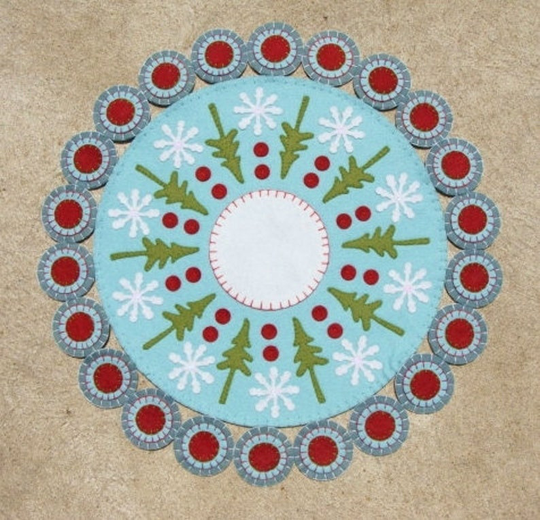 U Make It Die Cut Wool Blend Felt Cuts -Wool Applique Candle Mat Kit-Diy Pieces - No Floss Kit