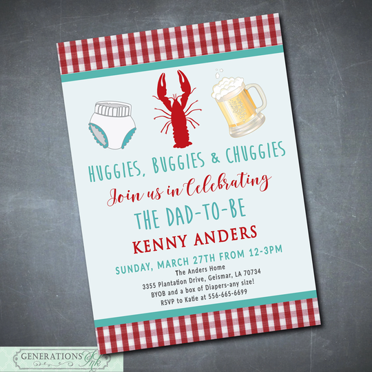 Crawfish Boil Baby Shower Invitation Printable/Digital File/Couples Shower, Dad Shower, Diaper