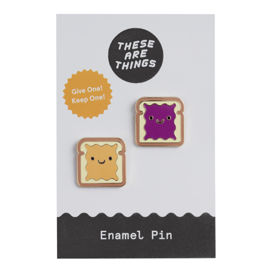 Peanut Butter And Jelly Enamel Pins 2 Pack by World Market