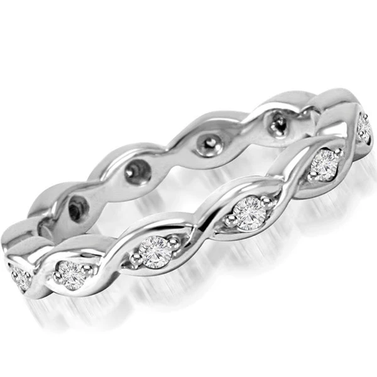 0.26Ct Diamond Bridal Eternity Wedding Band Ring 14K White Yellow Rose Gold | Cw241