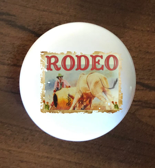 Cowboy Rodeo Horse Cowboy Home Decor Ceramic Knob Kitchen Cabinet Door Or Drawer Pull White