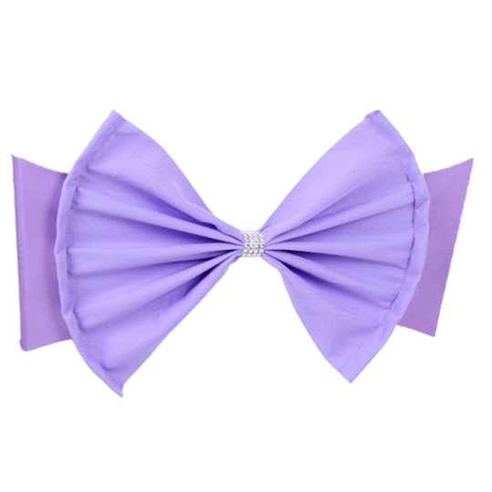 Sash Bow Elastic All Matched Blend Fabric Reception Event Universal Chair Cover Back Tie Wedding Supplies - light purple