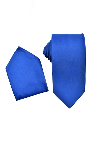 Men's Premium Necktie With Matching Pocket Square Set For Suits & Tuxedos-Many Colors