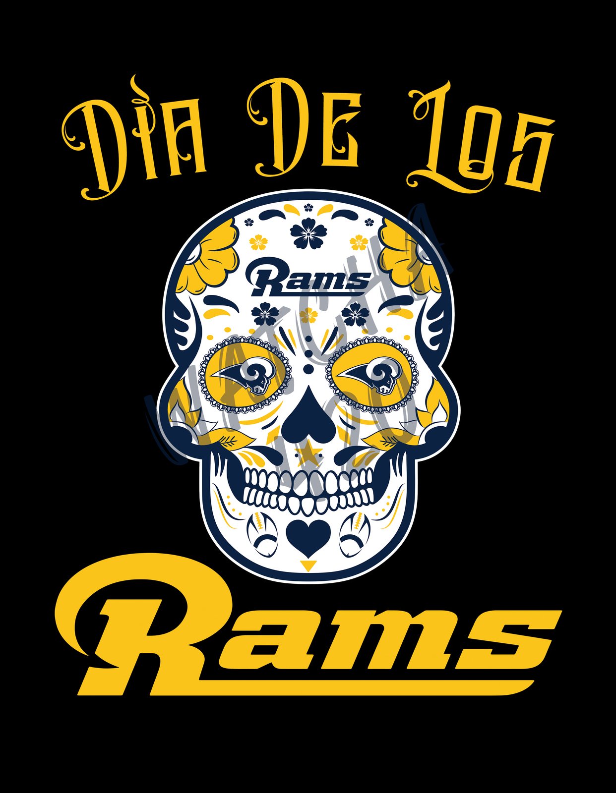 Dia De Los Rams Sugar Skull Image Men's T-Shirts